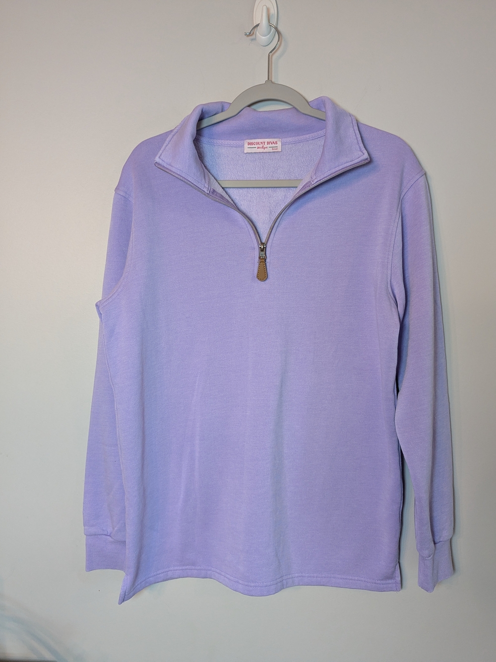Discount Divas Quarter Zip Lavender Small New Without Tags